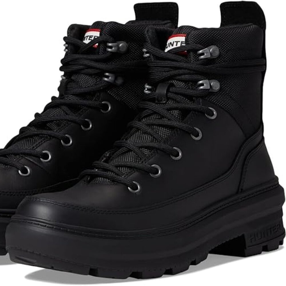 Hunter Rebel Explorer Boots for Women Offers Black Leather Upper size 8- NIB